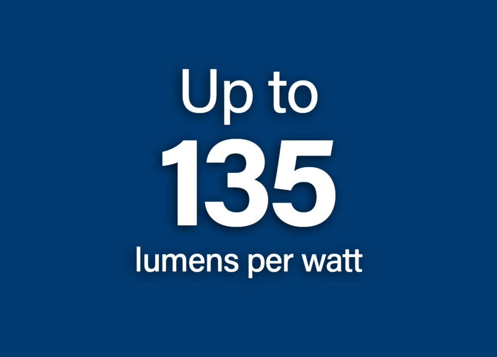 HPR is up to 135 lumens per watt