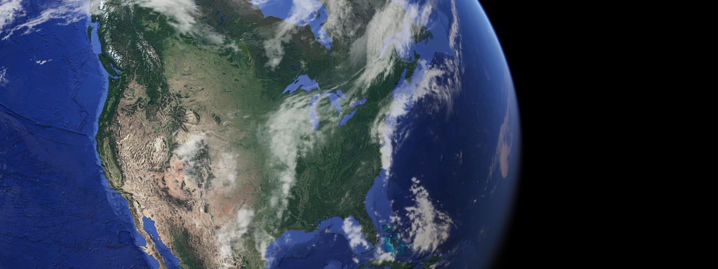 Space view of North America