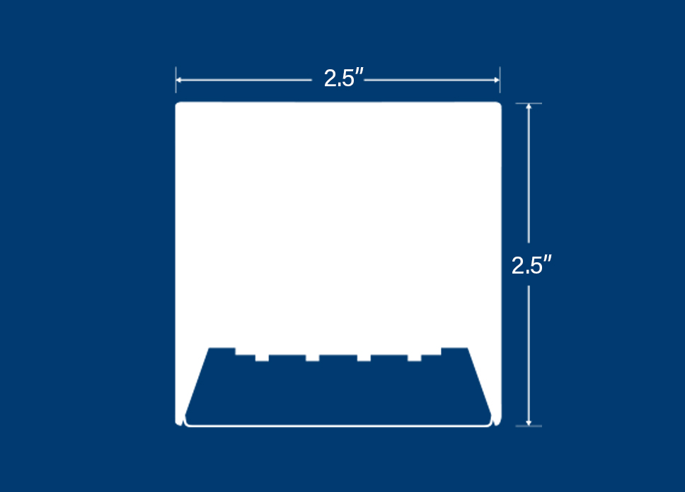 2.5 inch aperture square form factor