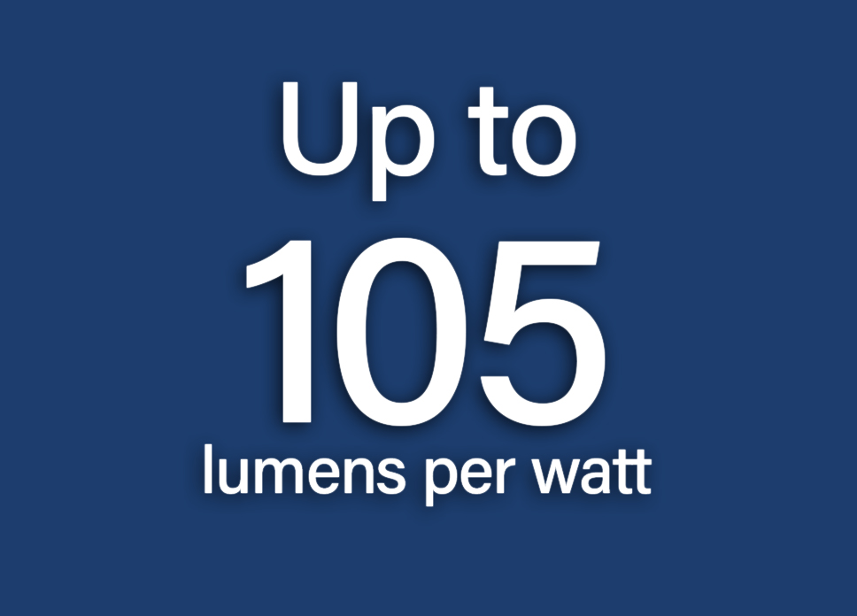 Up to 105 lumens per watt