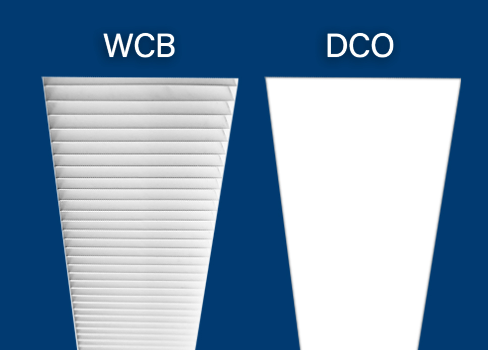 White Cross Baffle and Diffuse Center Optic Louvers for Series 16