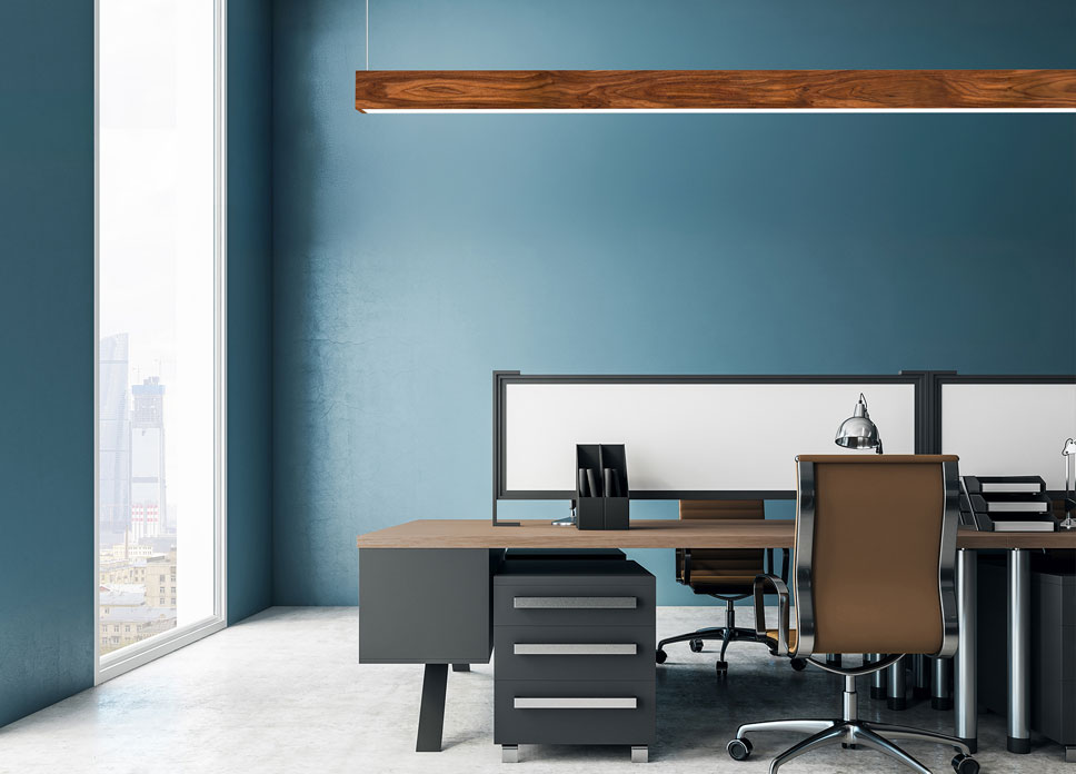 Option Walnut Teal Office