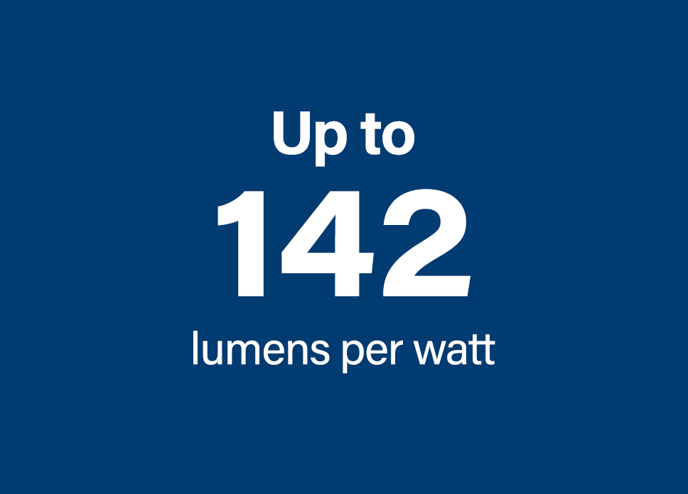 Up to 142 lumens per watt