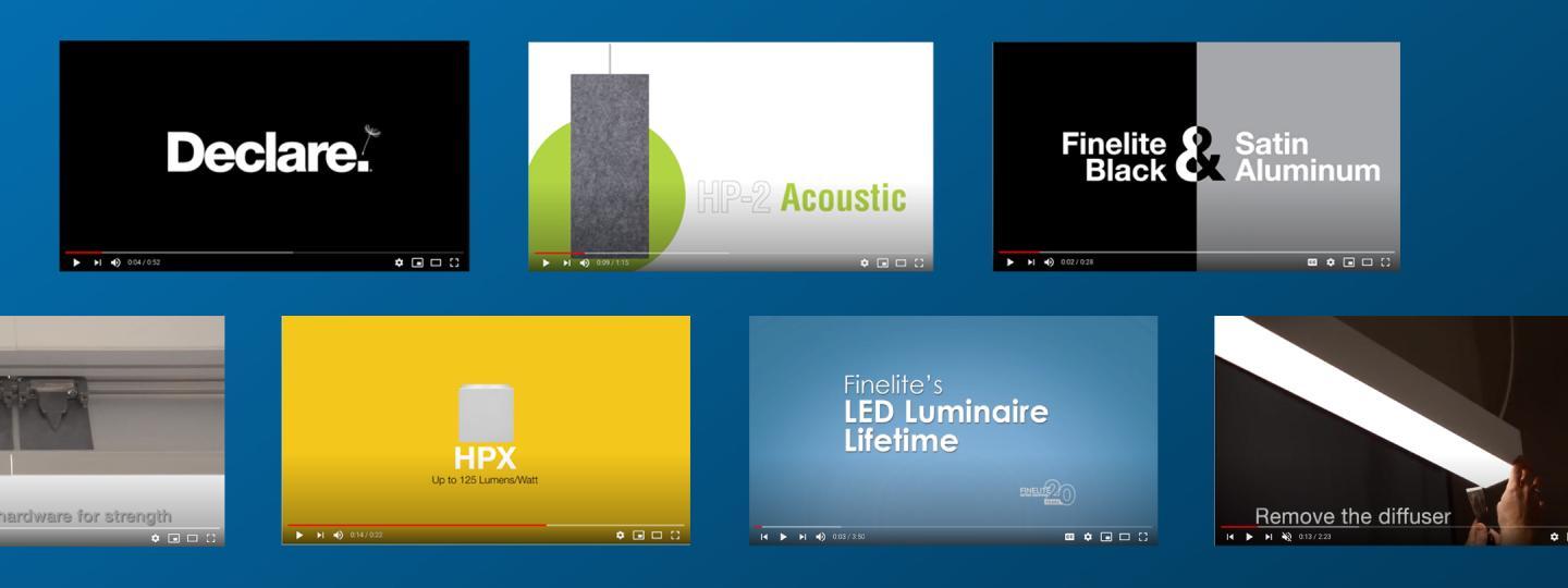 Finelite's growing library of videos