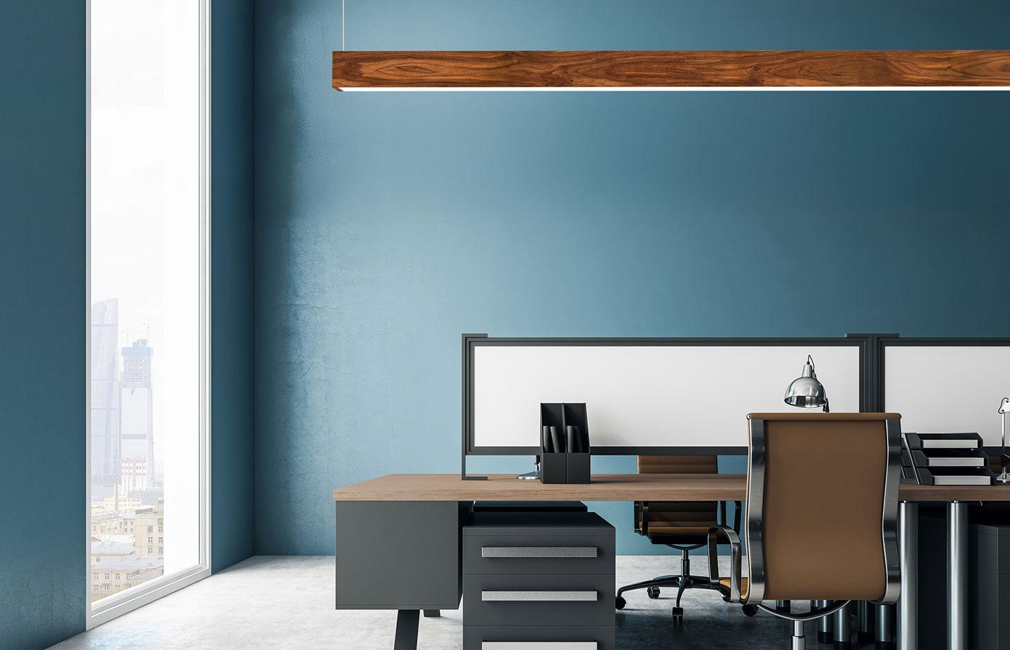 Walnut in Teal Office